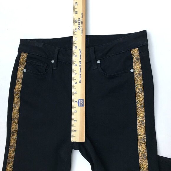 Paige Women's Black Hoxton Ankle Jeans Leopard Print Tuxedo Stripes size 28 - Picture 7 of 10
